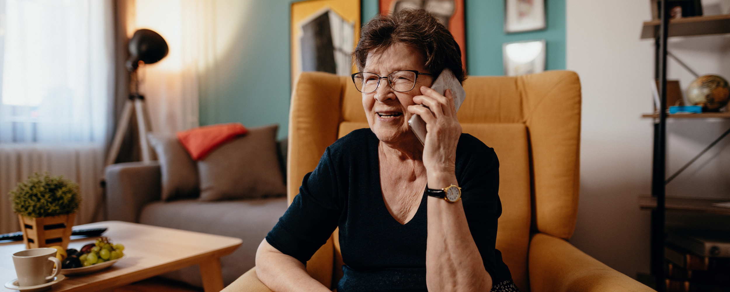 older woman on the phone