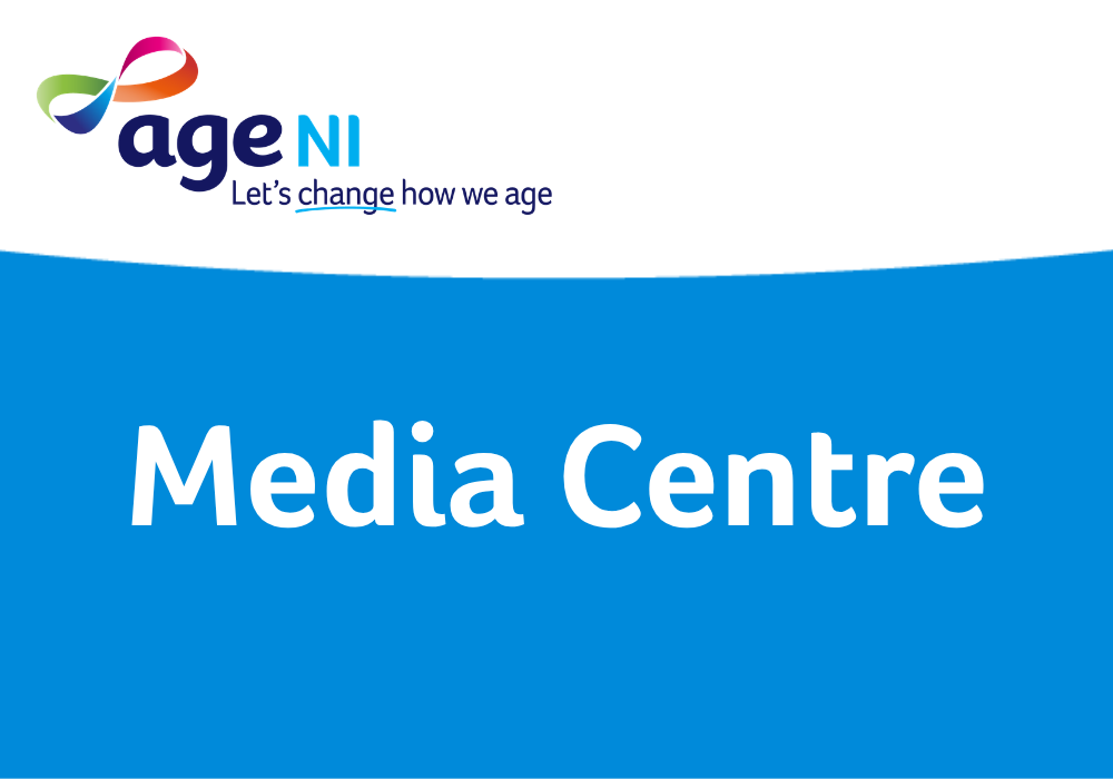 Age NI logo above mid blue curve with "Media Centre" in white text